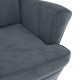 Sonata H Фотьойл Wingback с табуретка, тъмносив, кадифе