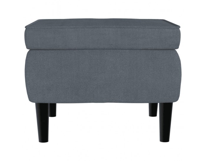 Sonata H Фотьойл Wingback с табуретка, тъмносив, кадифе