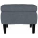 Sonata H Фотьойл Wingback с табуретка, тъмносив, кадифе