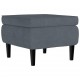 Sonata H Фотьойл Wingback с табуретка, тъмносив, кадифе