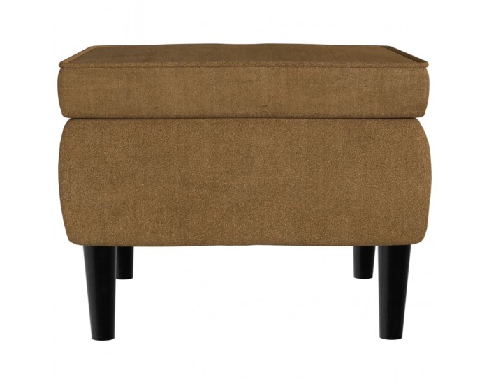 Sonata H Фотьойл Wingback с табуретка, кафява, кадифе