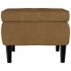 Sonata H Фотьойл Wingback с табуретка, кафява, кадифе