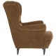 Sonata H Фотьойл Wingback с табуретка, кафява, кадифе