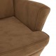 Sonata H Фотьойл Wingback с табуретка, кафява, кадифе