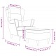 Sonata H Фотьойл Wingback с табуретка, кафява, кадифе
