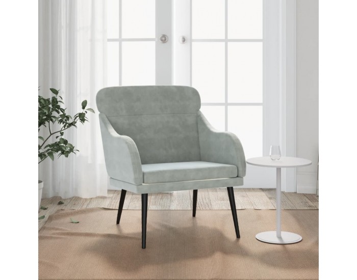 Sonata H Кресло, светлосиво, 63x76x80 см, кадифе