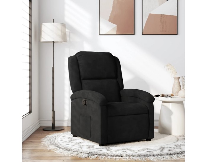 Sonata H Реклайнер стол, черен, кадифе