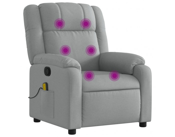 Sonata H Масажен реклайнер стол, светлосив, текстил