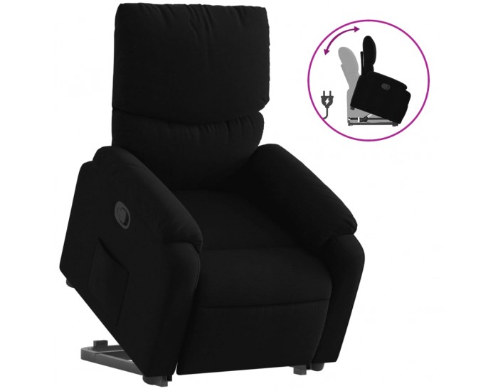 Sonata Fotoliu rabatabil cu ridicare pe verticală, negru, textil