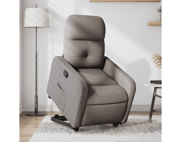 Sonata Fotoliu rabatabil cu ridicare pe verticală, gri taupe, textil