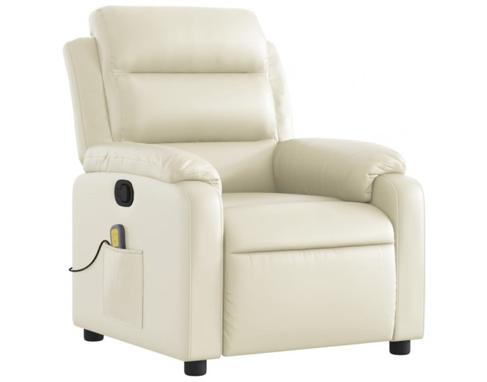 Sonata H Масажен стол реклайнер, кремав, изкуствена кожа