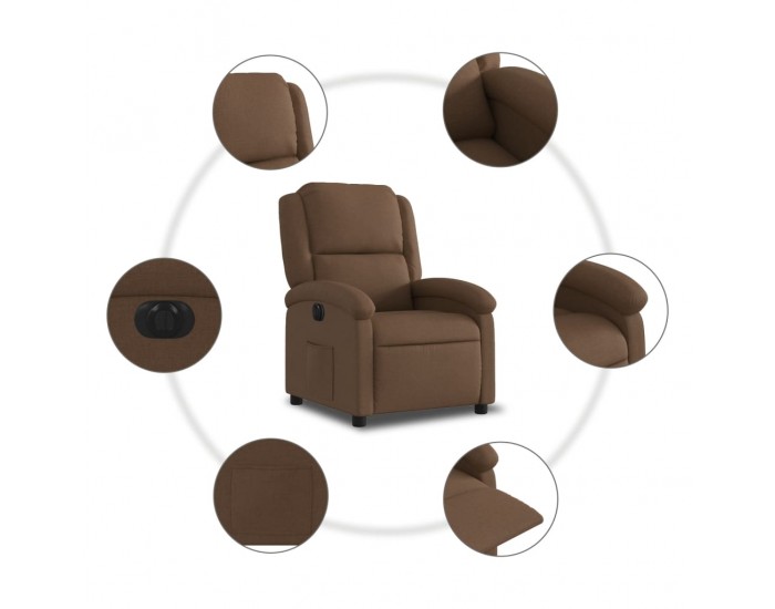 Sonata H Електрически наклоняем стол, кафяв, текстил