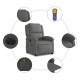 Sonata H Електрически масажен реклайнер стол, сив, естествена кожа