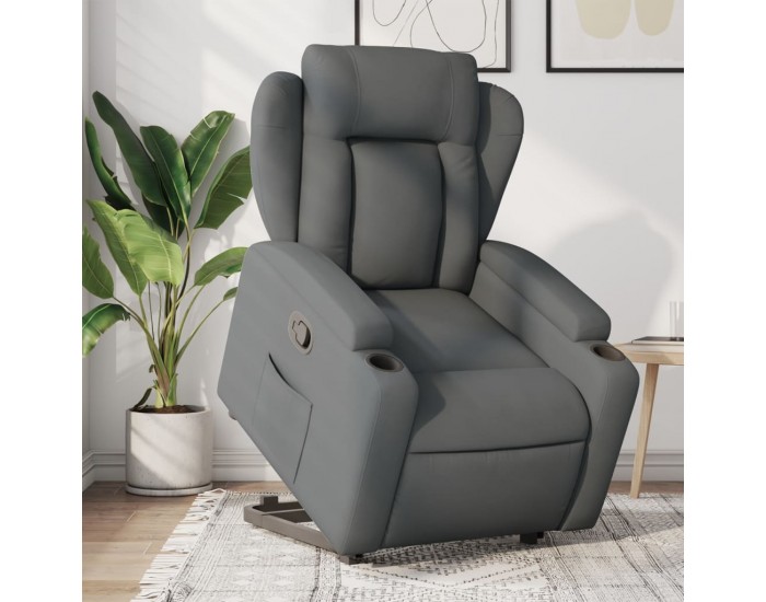 Sonata Fotoliu rabatabil cu ridicare pe verticală, gri închis, textil