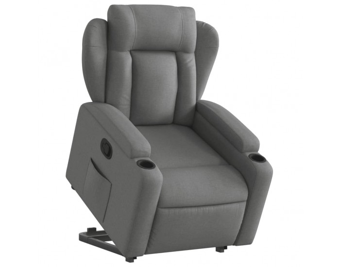 Sonata Fotoliu rabatabil cu ridicare pe verticală, gri închis, textil