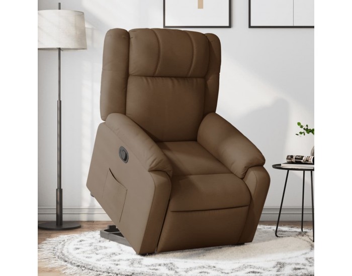Sonata Fotoliu rabatabil cu ridicare pe verticală, maro, textil