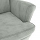 Sonata H Фотьойл Wingback с табуретка, светлосиво, кадифе