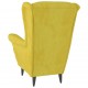 Sonata H Фотьойл Wingback с табуретка, Горчица жълто, кадифе