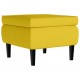 Sonata H Фотьойл Wingback с табуретка, Горчица жълто, кадифе