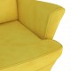 Sonata H Фотьойл Wingback с табуретка, Горчица жълто, кадифе