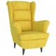 Sonata H Фотьойл Wingback с табуретка, Горчица жълто, кадифе
