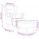 Sonata H Фотьойл Wingback с табуретка, Горчица жълто, кадифе