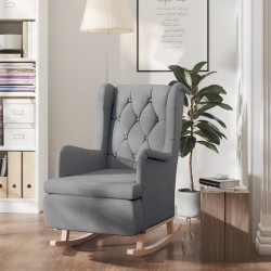 Sonata H Люлеещ фотьойл с крака от каучук масив, светлосив, текстил - Fotolii