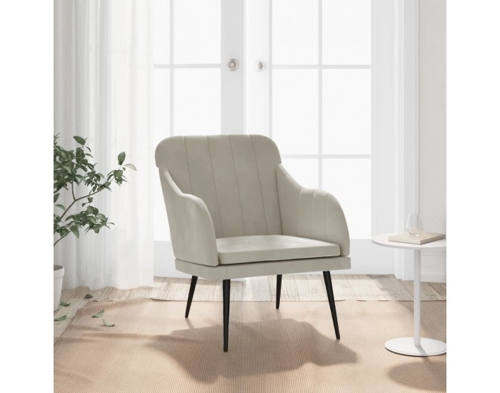 Sonata H Кресло, светлосиво, 63x76x80 см, кадифе