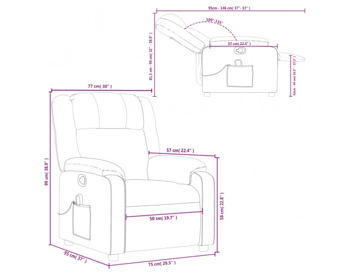 Sonata H Масажен наклоняем стол, тъмносив, текстил