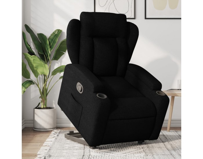 Sonata Fotoliu rabatabil cu ridicare pe verticală, negru, textil