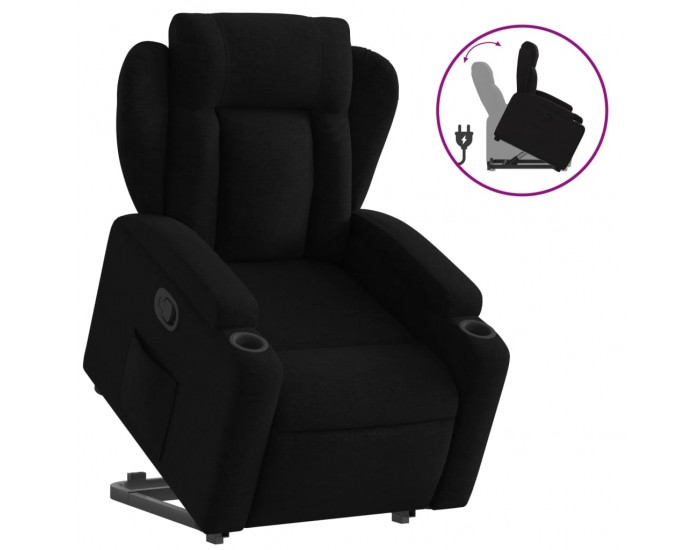 Sonata Fotoliu rabatabil cu ridicare pe verticală, negru, textil