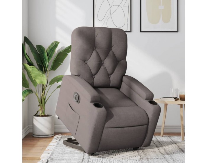 Sonata Fotoliu electric rabatabil cu ridicare, gri taupe, textil