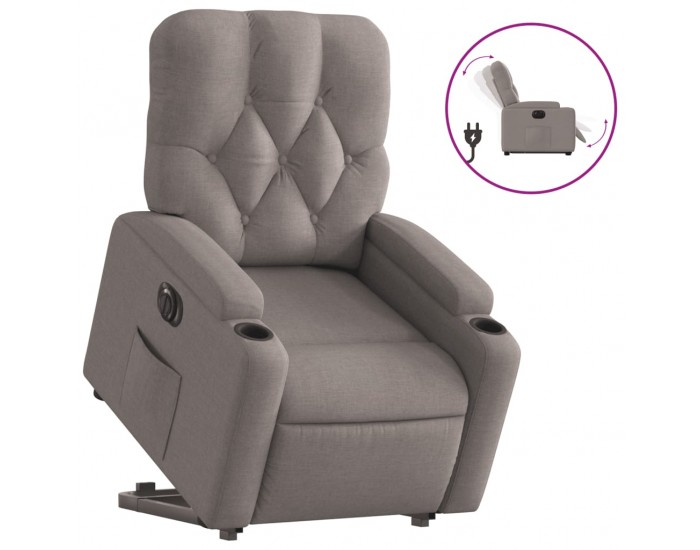 Sonata Fotoliu electric rabatabil cu ridicare, gri taupe, textil