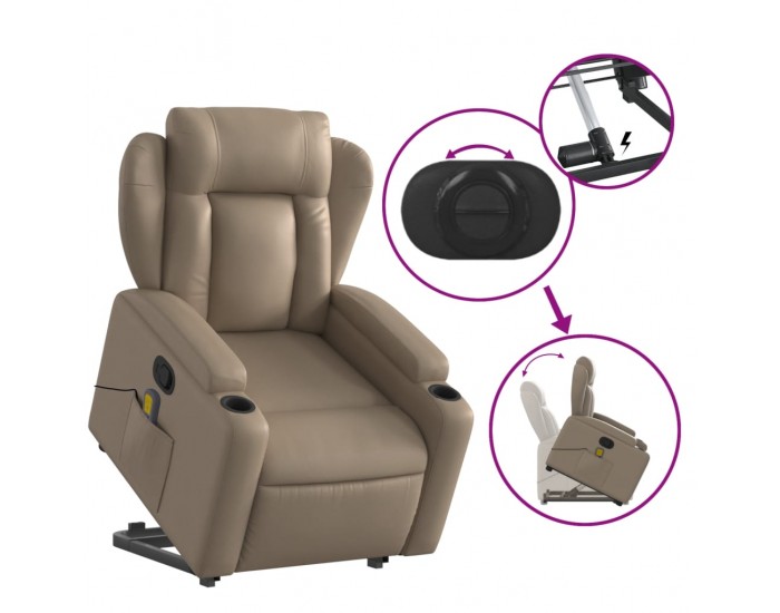 Sonata H Изправящ масажен наклоняем стол, капучино, изкуствена кожа