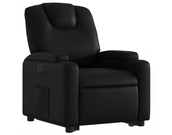 Sonata H Електрически изправящ реклайнер стол, черен, еко кожа