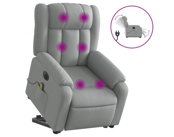 Sonata Fotoliu electric masaj rabatabil cu ridicare, gri închis textil