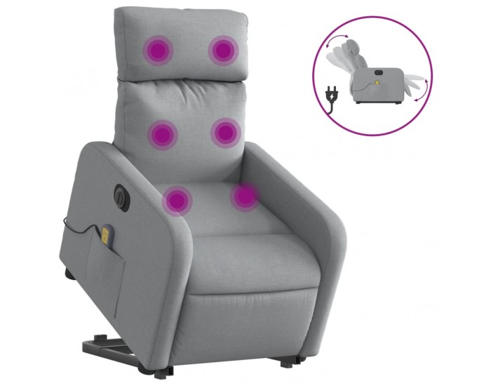 Sonata Fotoliu electric masaj rabatabil cu ridicare, gri închis textil