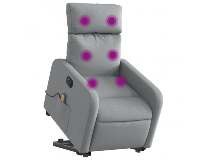 Sonata Fotoliu electric masaj rabatabil cu ridicare, gri închis textil