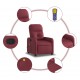 Sonata H Масажен наклоняем стол, виненочервен, текстил