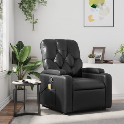 Sonata Fotoliu rabatabil cu masaj, negru, piele ecologică