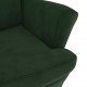 Sonata H Фотьойл Wingback с табуретка, тъмнозелена, кадифе