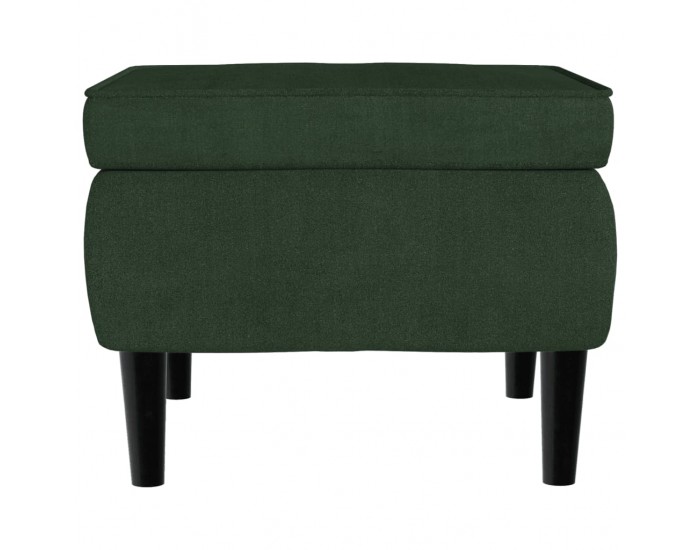 Sonata H Фотьойл Wingback с табуретка, тъмнозелена, кадифе