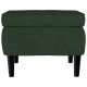 Sonata H Фотьойл Wingback с табуретка, тъмнозелена, кадифе