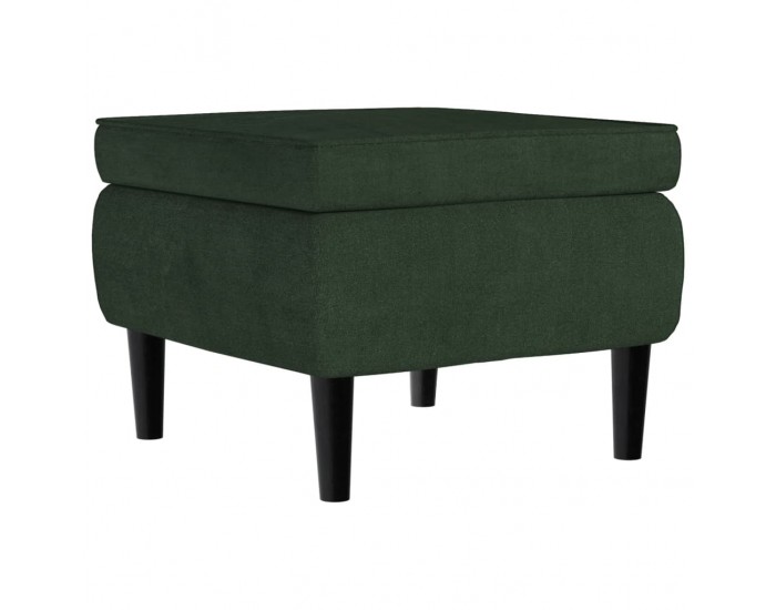 Sonata H Фотьойл Wingback с табуретка, тъмнозелена, кадифе