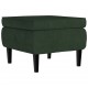 Sonata H Фотьойл Wingback с табуретка, тъмнозелена, кадифе