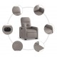 Sonata H Електрически изправящ реклайнер стол, таупе, текстил