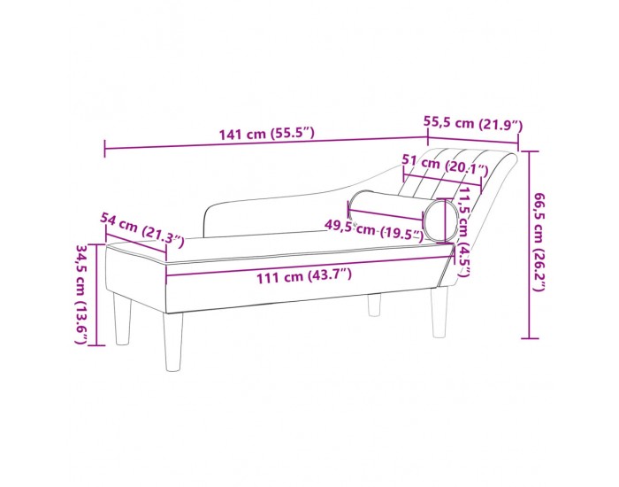 Sonata H Кушетка с възглавници, черна, кадифе