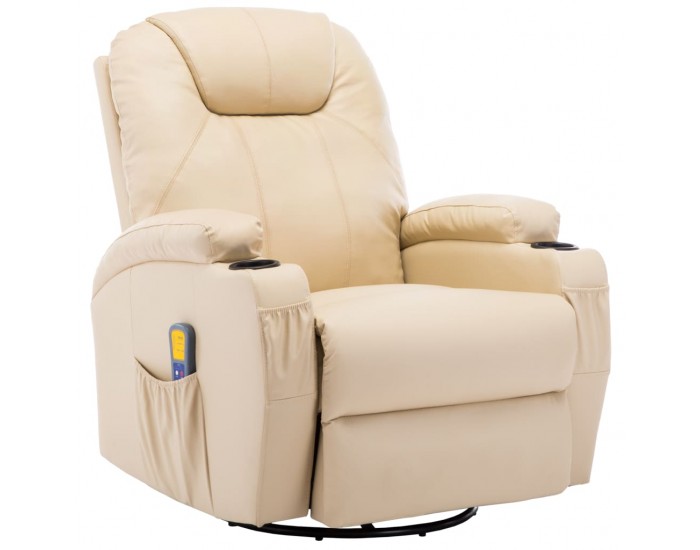 Sonata H Масажен стол с люлееща функция, кремав, изкуствена кожа