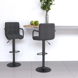 Sonata H Бар табуретки, 2 бр, тъмносиви, текстил - Scaune de bar