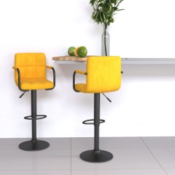Sonata H Бар табуретки, 2 бр, горчица, кадифе - Scaune de bar